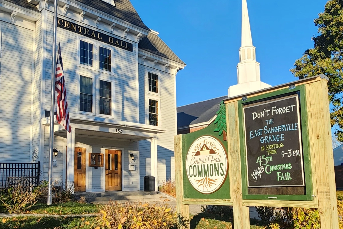 central hall commons front of building in dover foxcroft maine 1